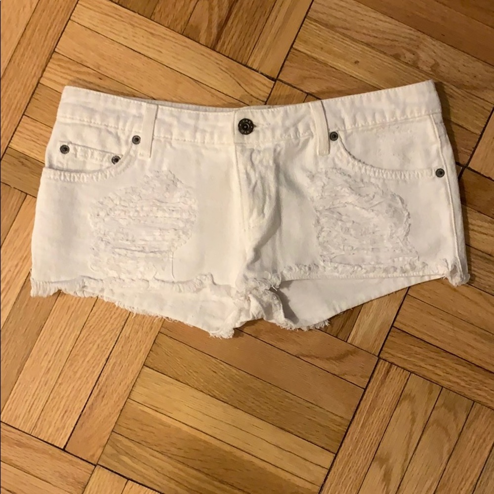 White Carmar LF brand cutoff Jean shorts